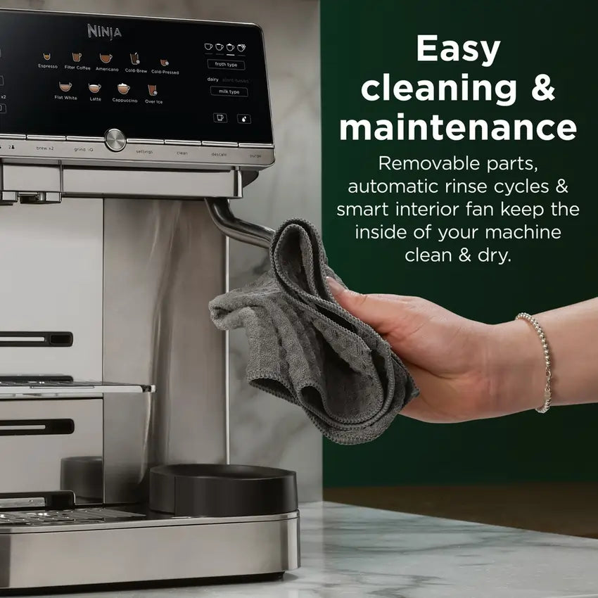Ninja AE1001UK AutoBarista Coffee Machine, Black/Stainless Steel