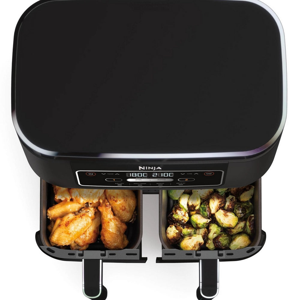 Ninja AF200UK Foodi 4-in-1 Dual Zone 7.6 Litre Air Fryer, Black