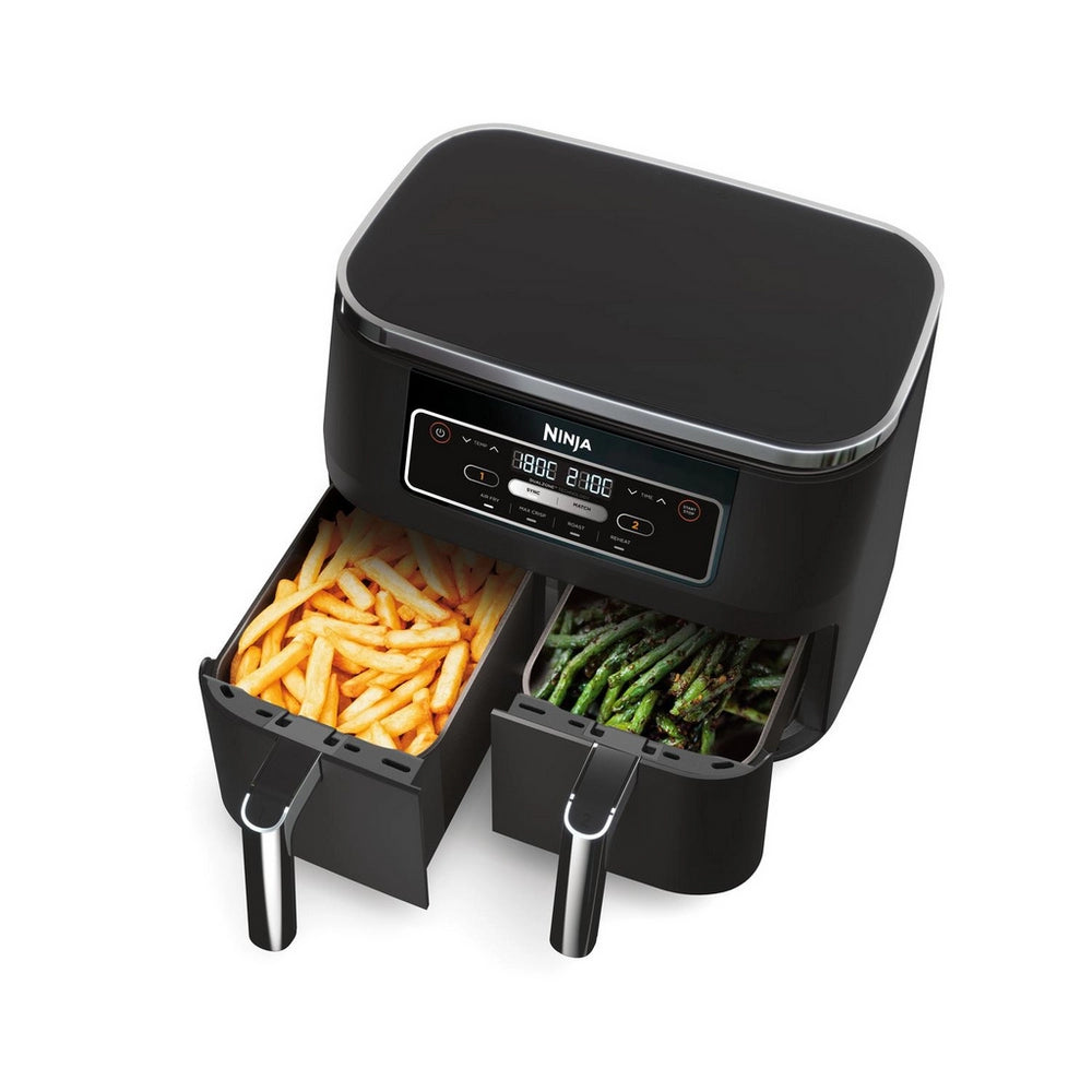 Ninja AF200UK Foodi 4-in-1 Dual Zone 7.6 Litre Air Fryer, Black