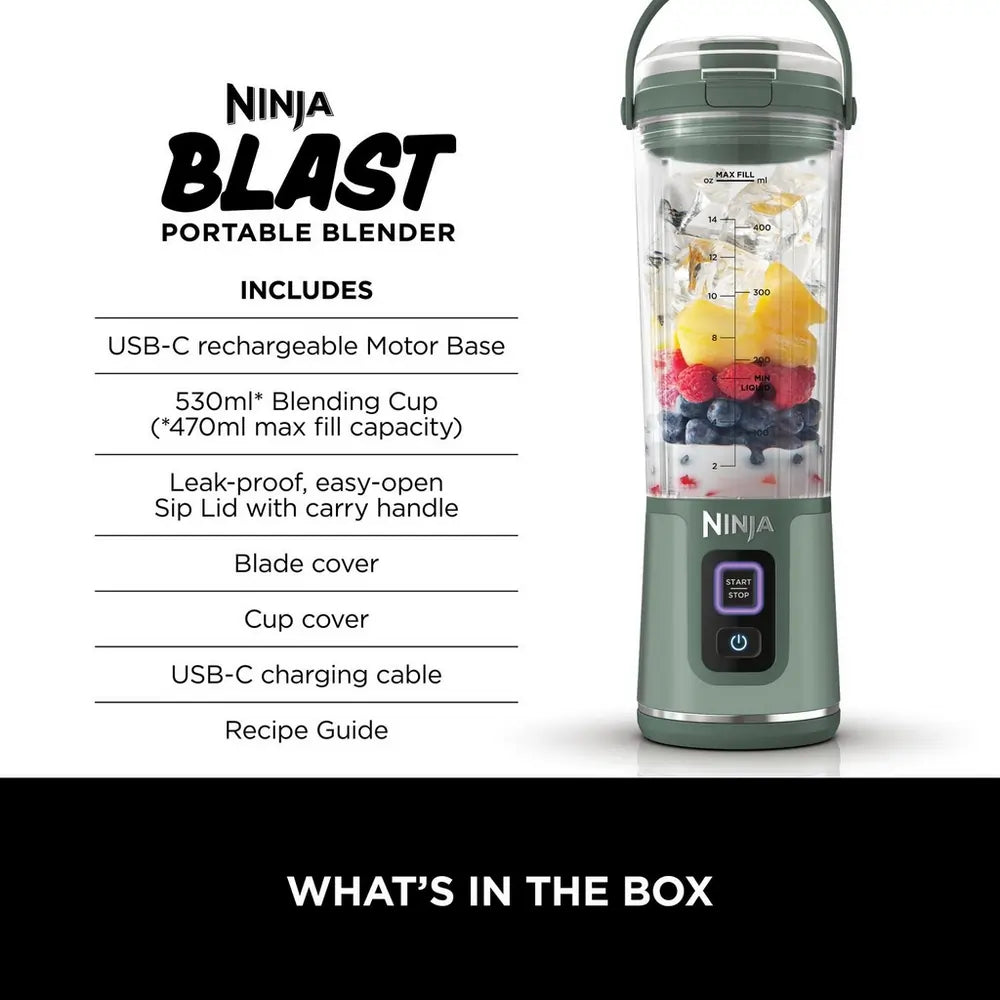 Ninja Blast BC151UKEM Cordless Portable Blender, Emerald Green