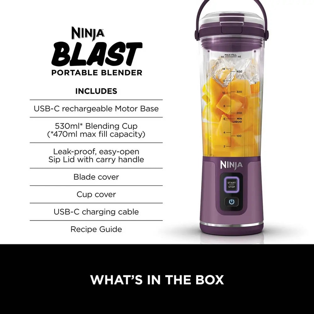 Ninja Blast BC151UKPR Cordless Portable Blender, Passion Fruit