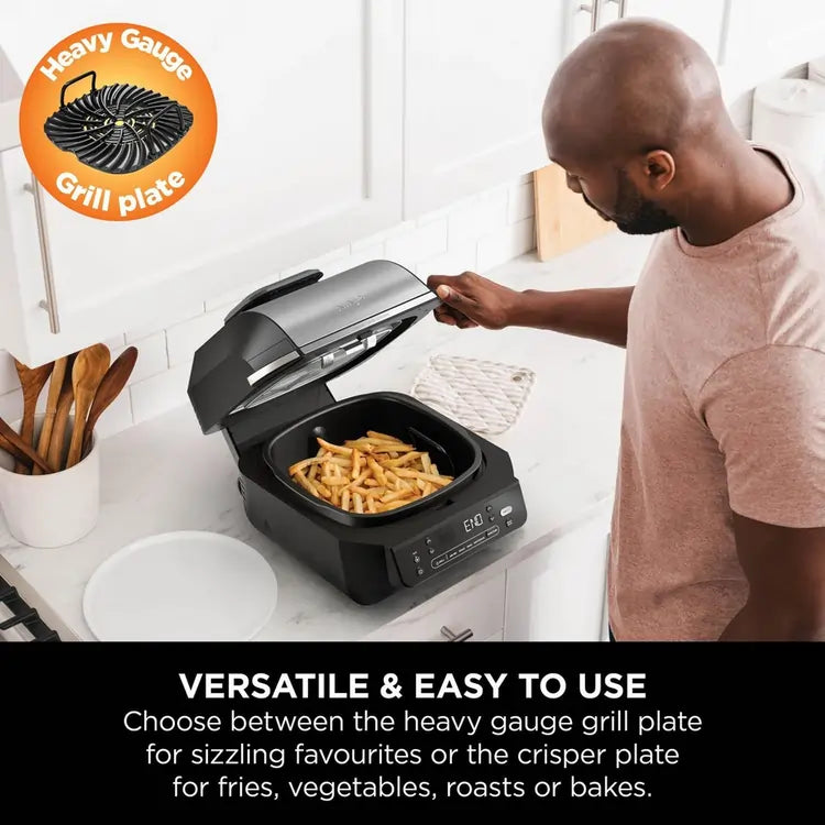 Ninja EG351UK 5.7 Litre Grill & Air Fryer, Black/Silver