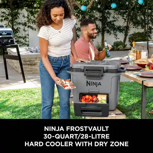 Ninja FB131UKGY FrostVault 28 Litre Hard Cooler with Dry Zone, Slate Grey