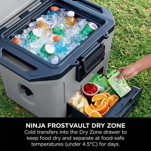 Ninja FB131UKGY FrostVault 28 Litre Hard Cooler with Dry Zone, Slate Grey