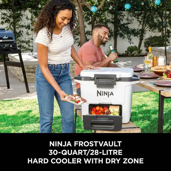 Ninja FB131UKWH FrostVault 28 Litre Hard Cooler with Dry Zone, White