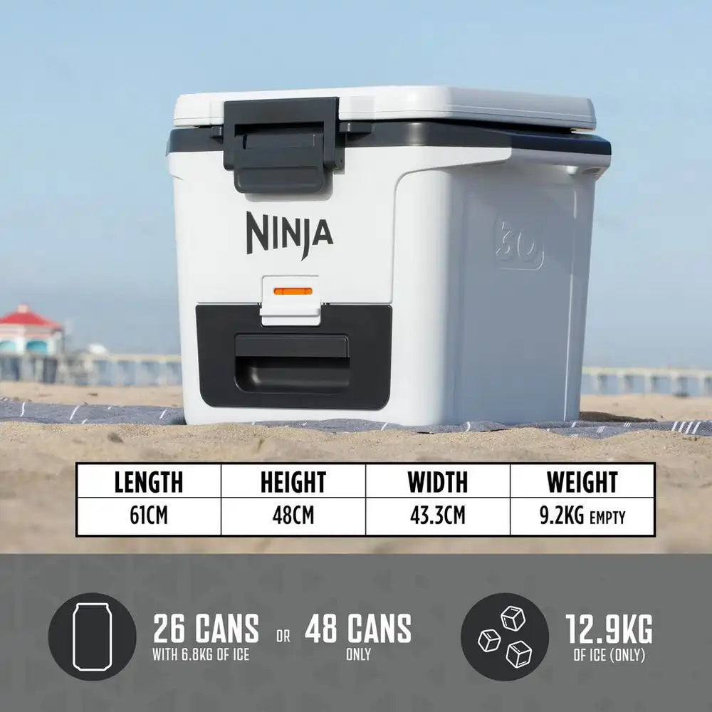 Ninja FB131UKWH FrostVault 28 Litre Hard Cooler with Dry Zone, White