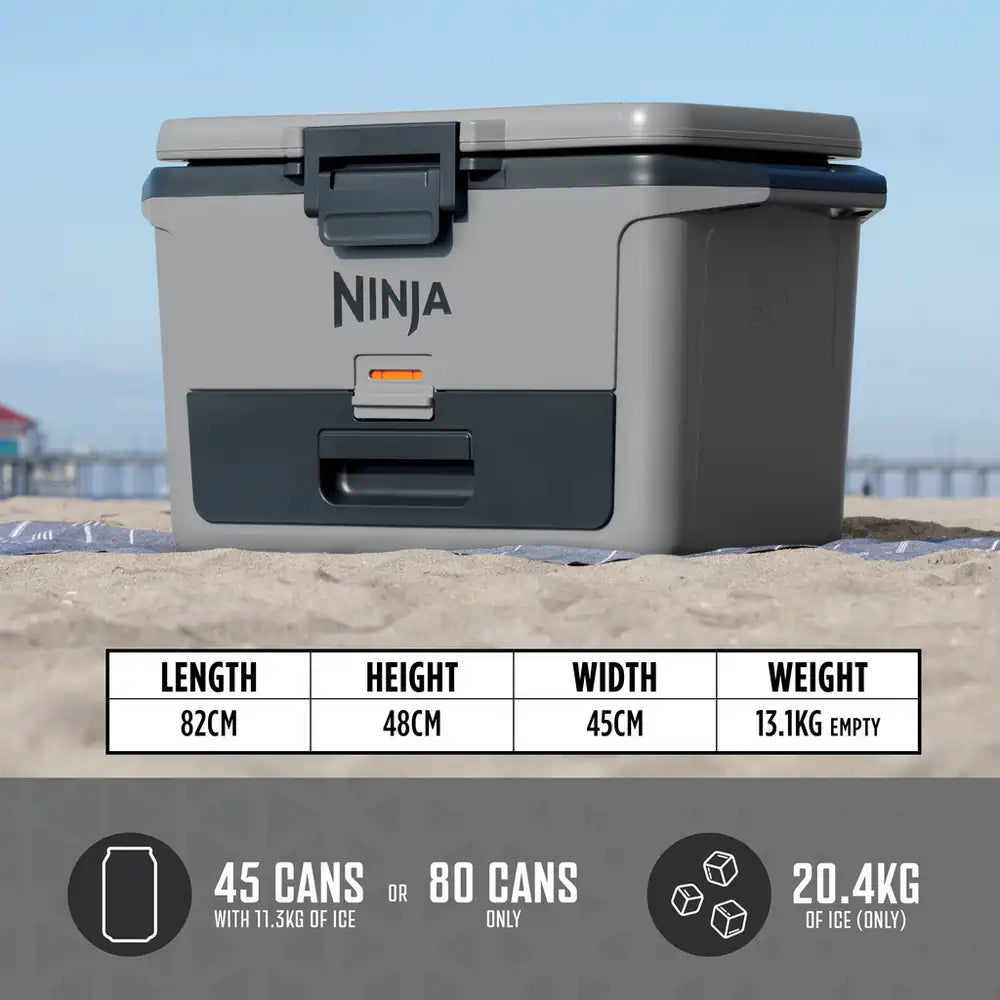 Ninja FB151UKGY FrostVault 47 Litre Hard Cooler with Dry Zone, Slate Grey