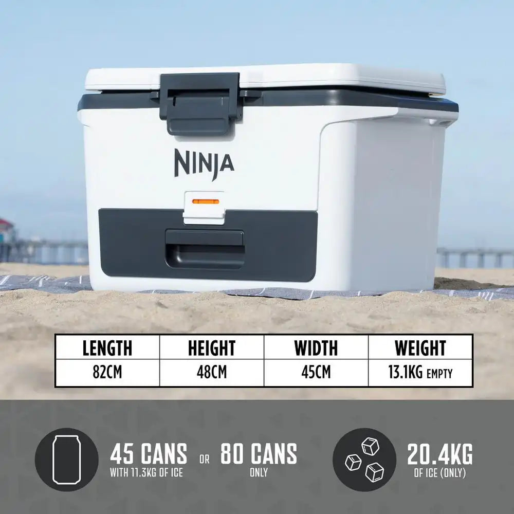 Ninja FB151UKWH FrostVault 47 Litre Hard Cooler with Dry Zone, Cloud White