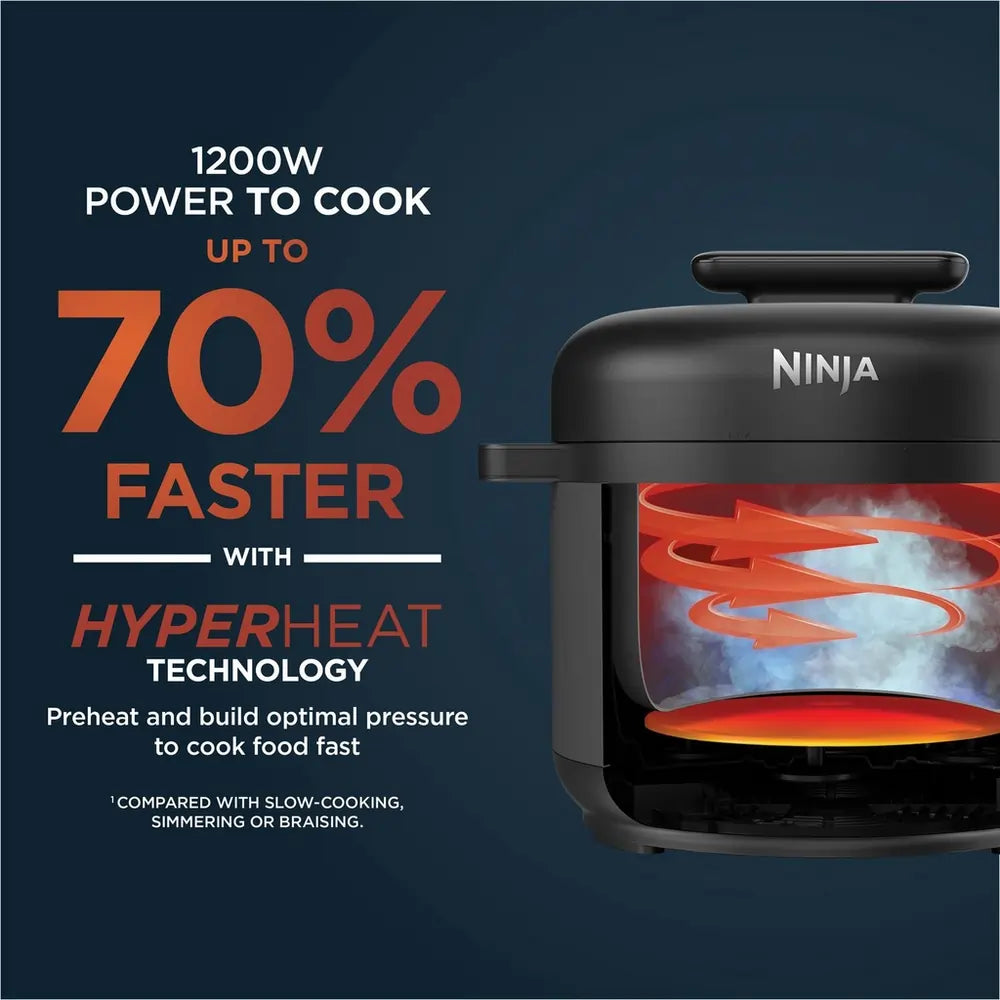 Ninja HyperHeat PC201UK 9-in-1 6 Litre Pressure & Rice Cooker, Grey/Black
