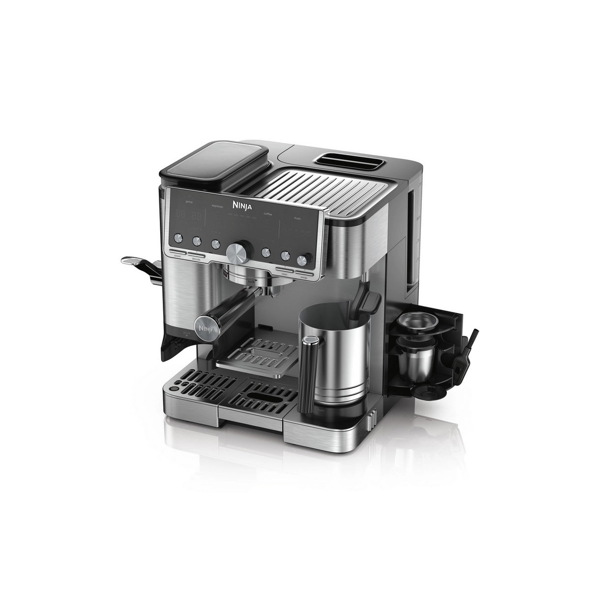 Ninja ES701UK Luxe Cafe Pro Series Espresso Machine, 33.7cm Wide - Black/Stainless Steel