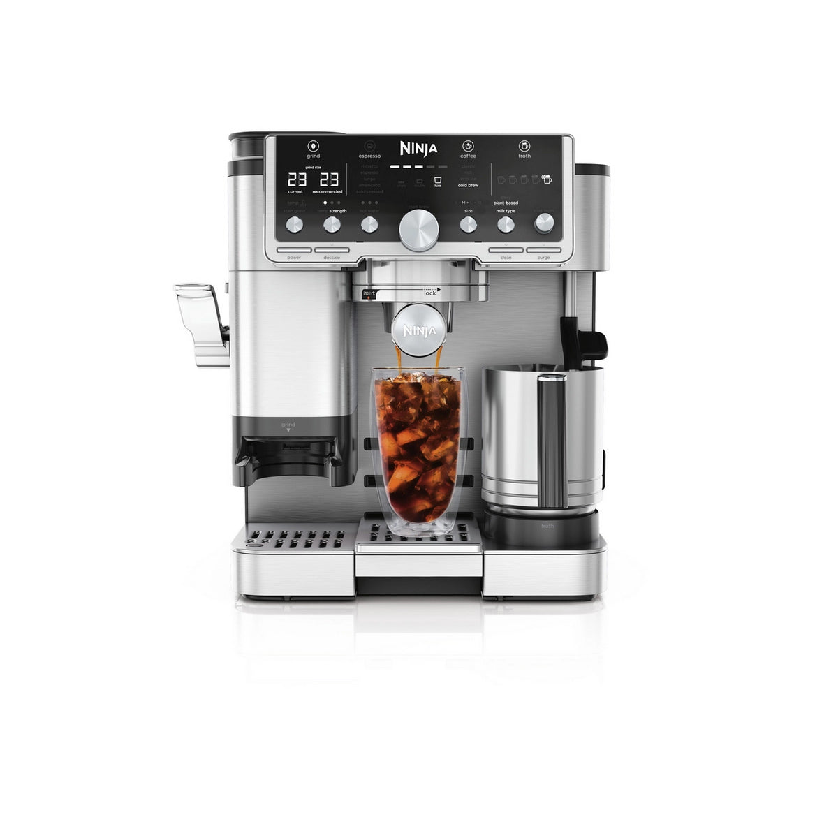Ninja ES701UK Luxe Cafe Pro Series Espresso Machine, 33.7cm Wide - Black/Stainless Steel