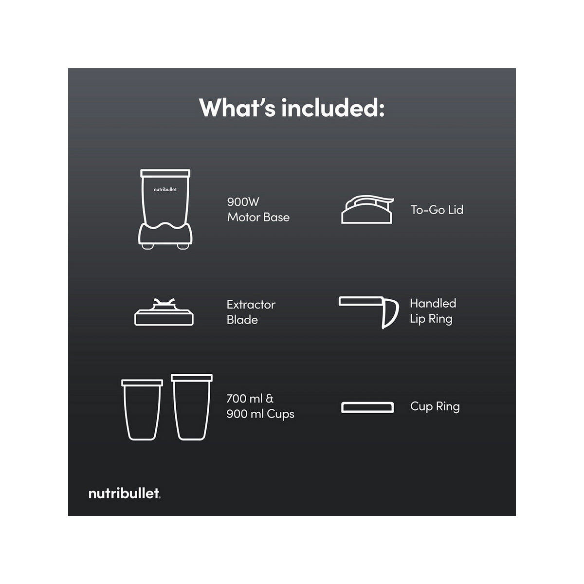 Nutribullet NB-201S 02775 McLaren Mastercard F1 Team 900 Series 6-Piece Kit, Portable Blender, 900 W - Grey