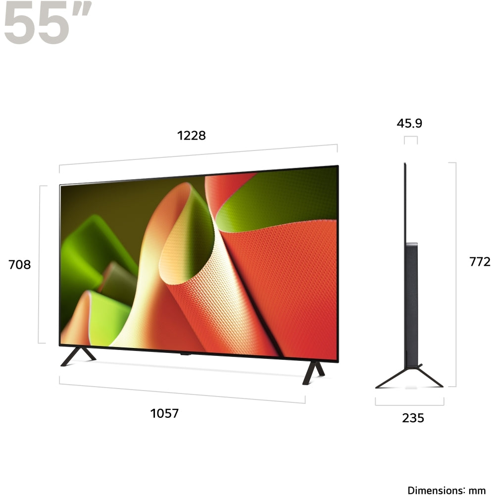 LG OLED55B46LA 55" OLED B4 4K Smart TV, 4K Ultra HD, Black, G Rated