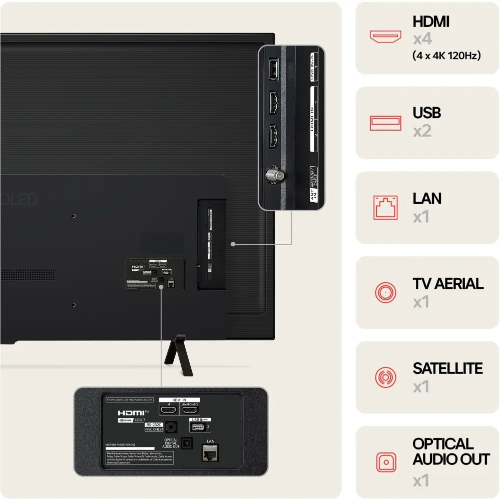 LG OLED65B42LA 65" OLED B4 4K Smart TV, 4K Ultra HD, Black, F Rated