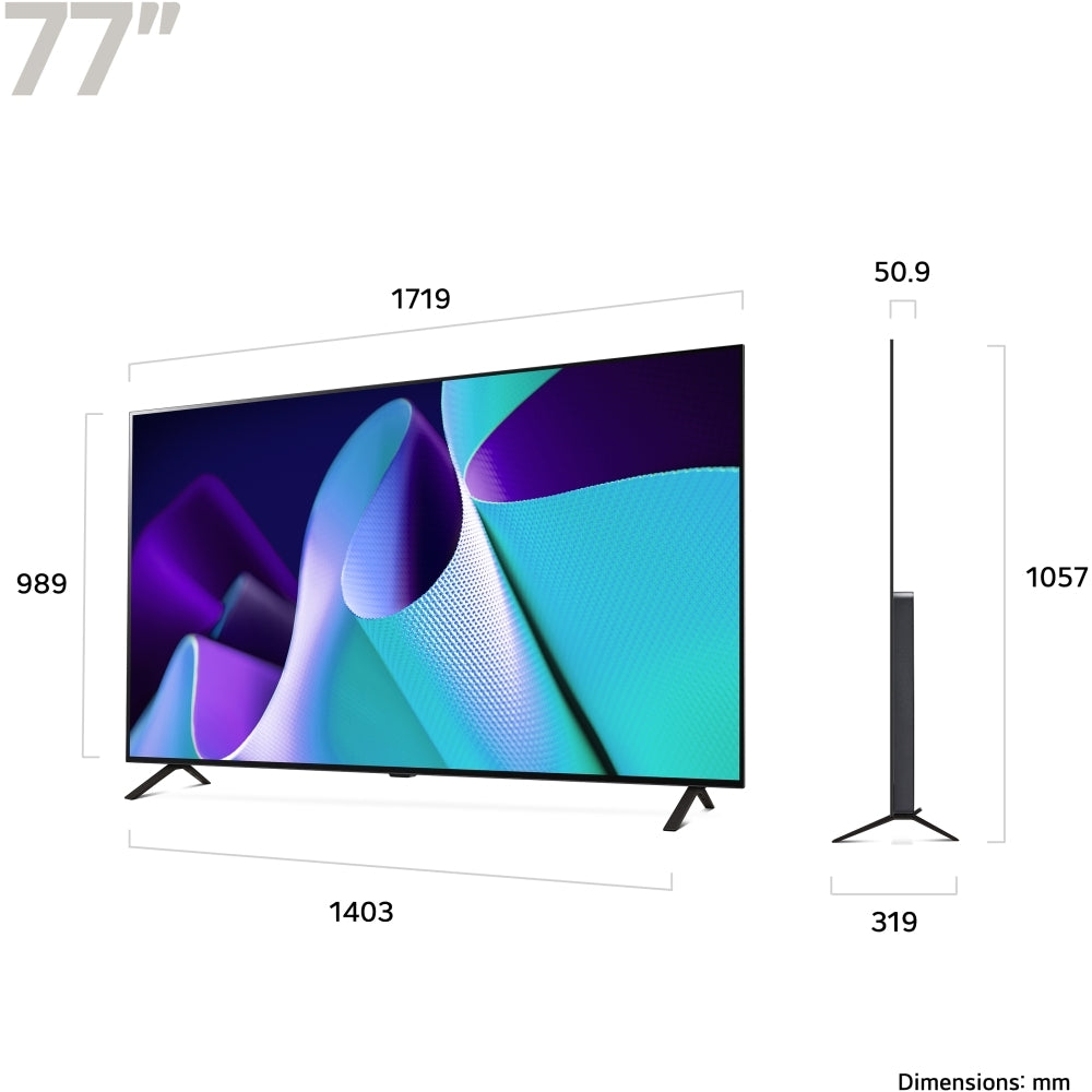 LG OLED77B42LA 77" OLED B4 4K Smart TV, 4K Ultra HD, Black, F Rated