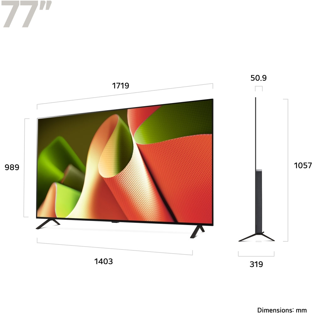 LG OLED77B46LA 77" OLED B4 4K Smart TV, 4K Ultra HD, Black, F Rated