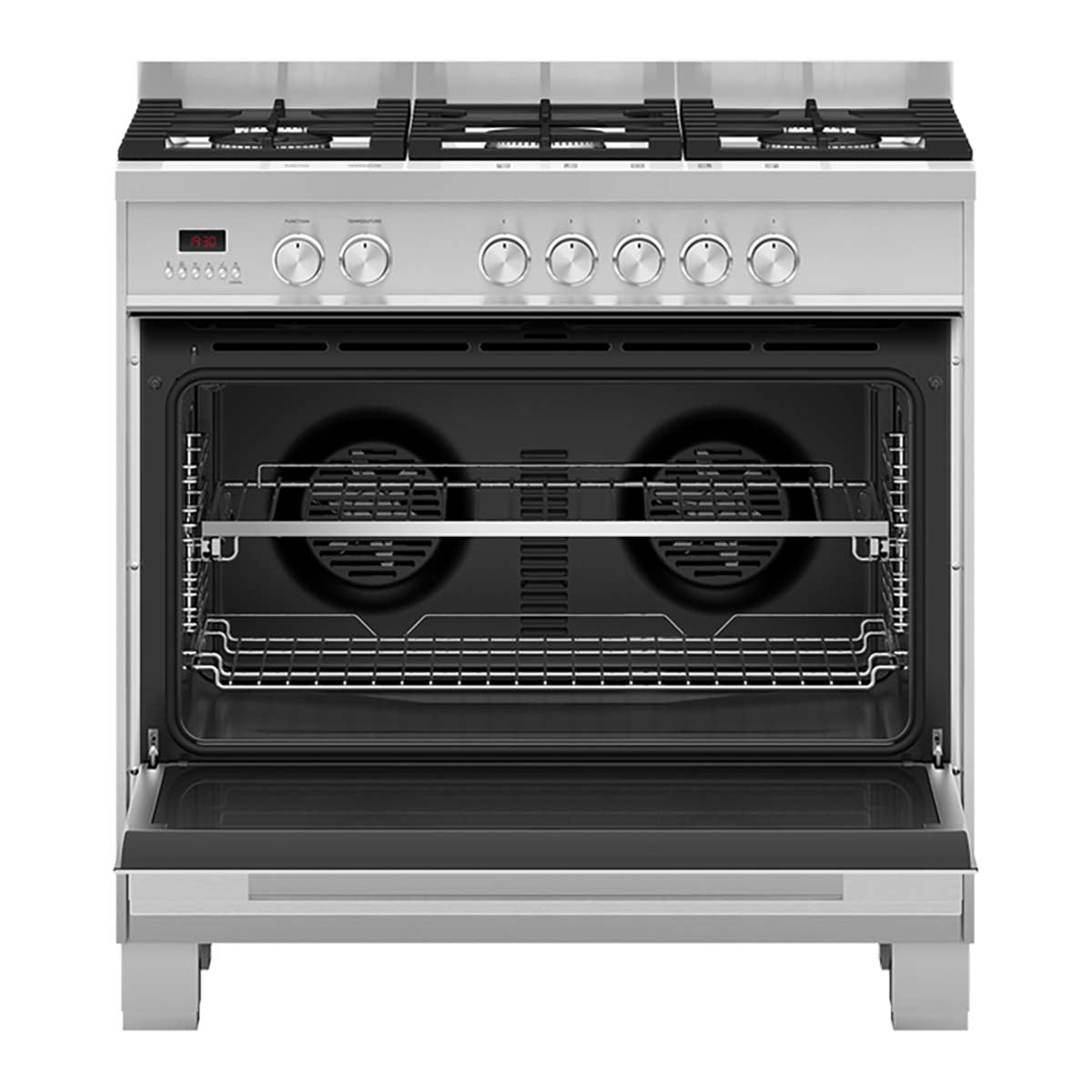 Fisher & Paykel OR90SDG4X1 Series 7 Contemporary Freestanding 5 Burner Dual Fuel Range Cooker, 89.7cm Wide - Stainless Steel