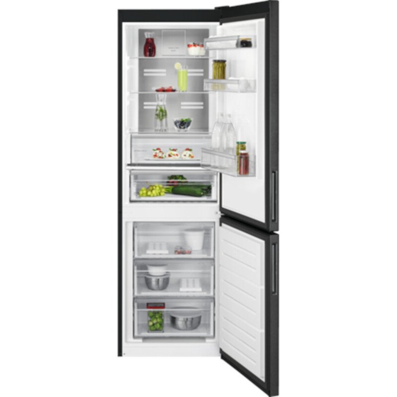 AEG RCB732E3MB Freestanding 60/40 Fridge Freezer Frost Free,Black Steel,E Rated