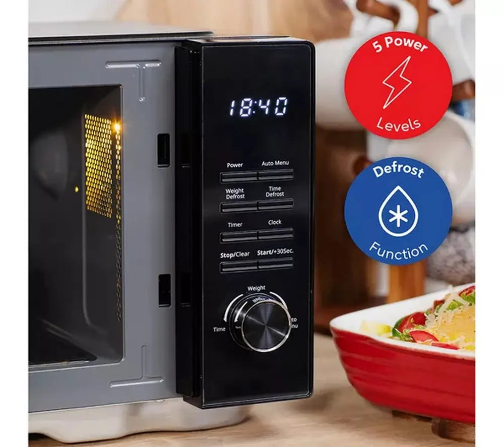 Russell Hobbs RHFM2365B 800W 23 Litre Flatbed Digital Microwave Oven, Black