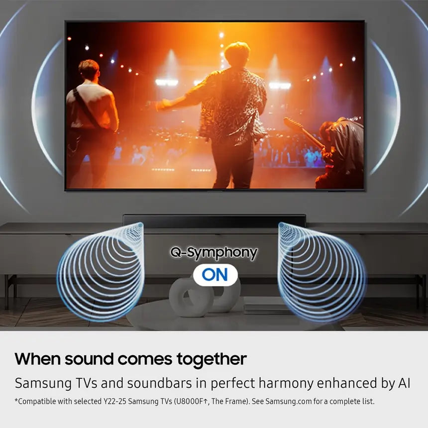 Samsung HW-B650F/XU 3.1ch 370W Soundbar with Wireless Subwoofer Bass Boost and Game Mode, Black