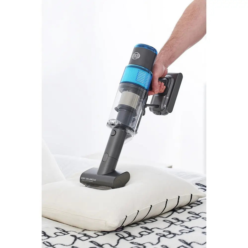 Sebo 95001GB Balance A1 Cordless Stick Vacuum Cleaner With Up To 48 Minutes Run Time, Basalt Grey/Blue