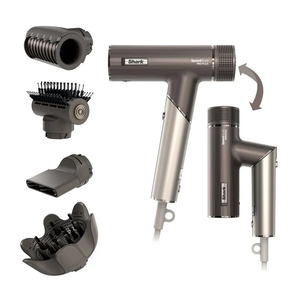 Shark SpeedStyle Pro FLEX HD542UK 4-in-1 High-Velocity Hair Dryer System, Mocha Silver