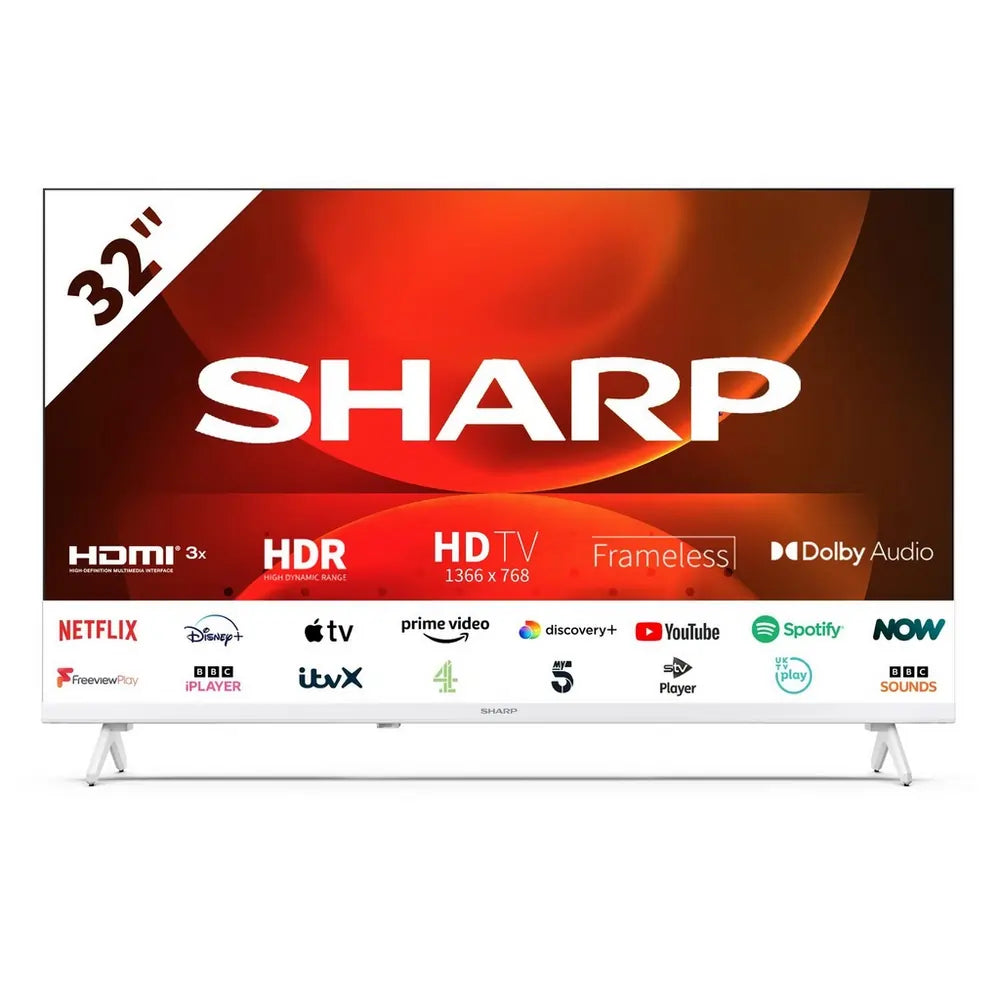Sharp 1TC32FH2KL2AW 32" HD Ready Frameless Android LED Television, White