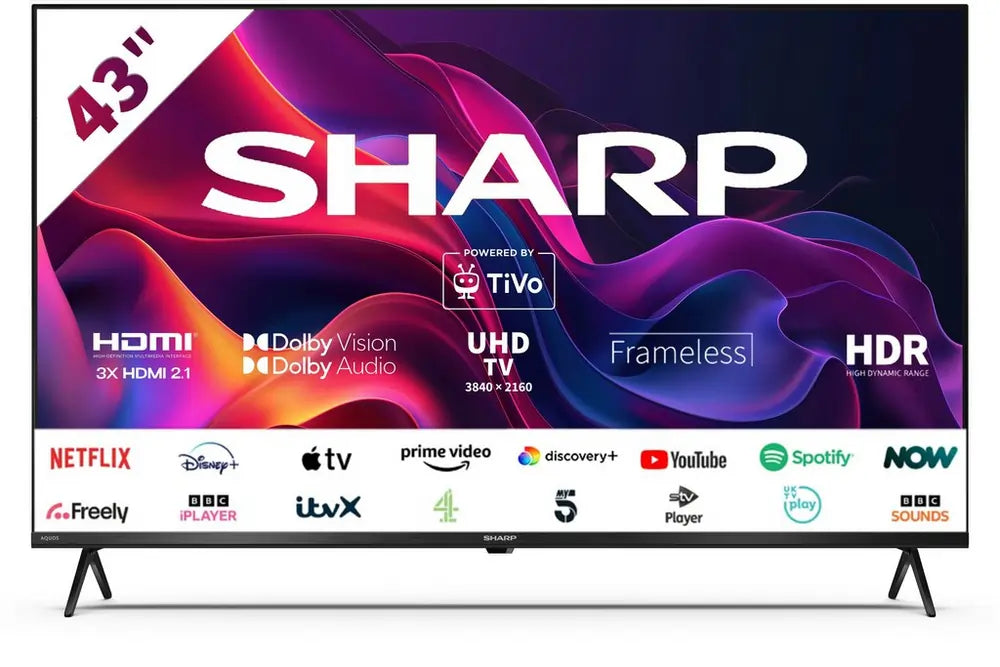 Sharp Aquos 4TC43GK4245KB 43" 4K UHD Frameless Smart TiVo TV