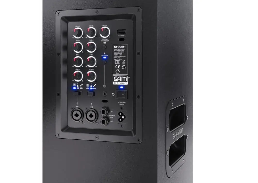 Sharp CPLS100 120W 2.0 Channel Sumobox Speaker - Black | Atlantic Electrics