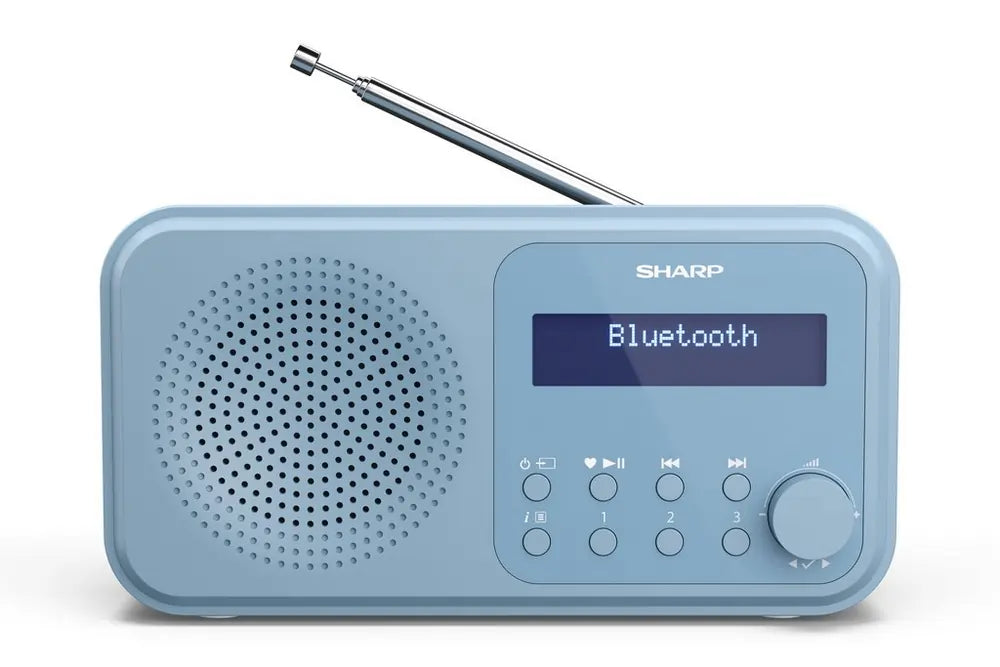 Sharp DRP420BL Tokyo Portable DAB Digital Radio With Bluetooth, Steel Blue