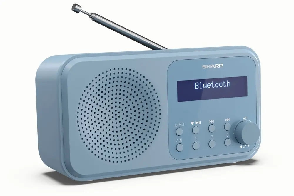Sharp DRP420BL Tokyo Portable DAB Digital Radio With Bluetooth, Steel Blue
