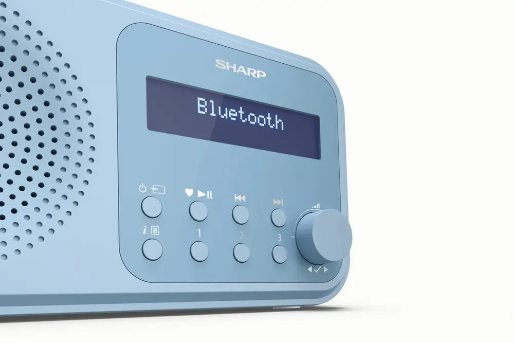 Sharp DRP420BL Tokyo Portable DAB Digital Radio With Bluetooth, Steel Blue