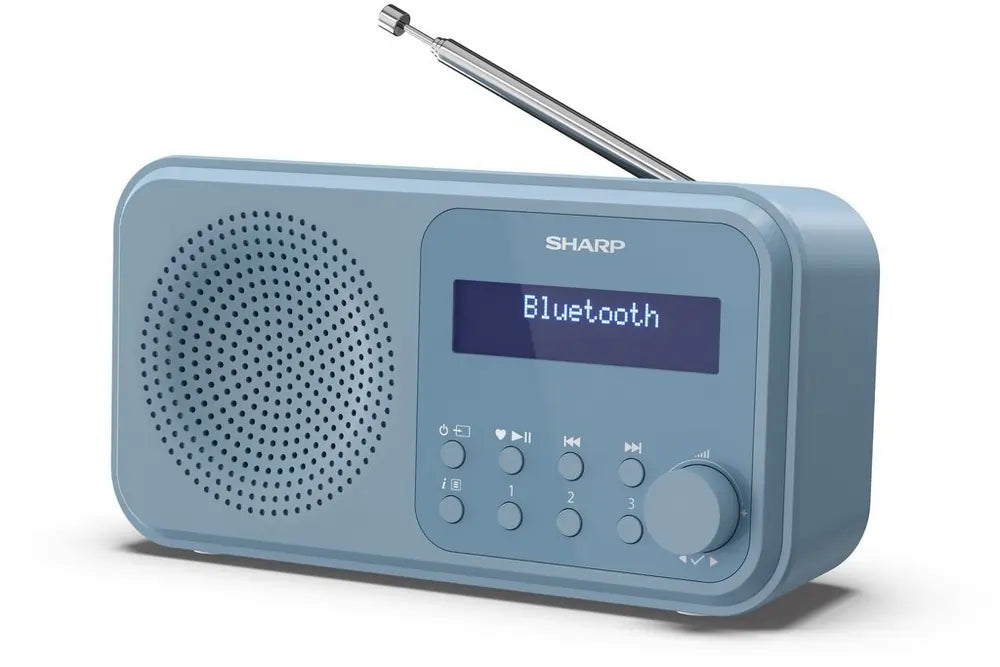 Sharp DRP420BL Tokyo Portable DAB Digital Radio With Bluetooth, Steel Blue