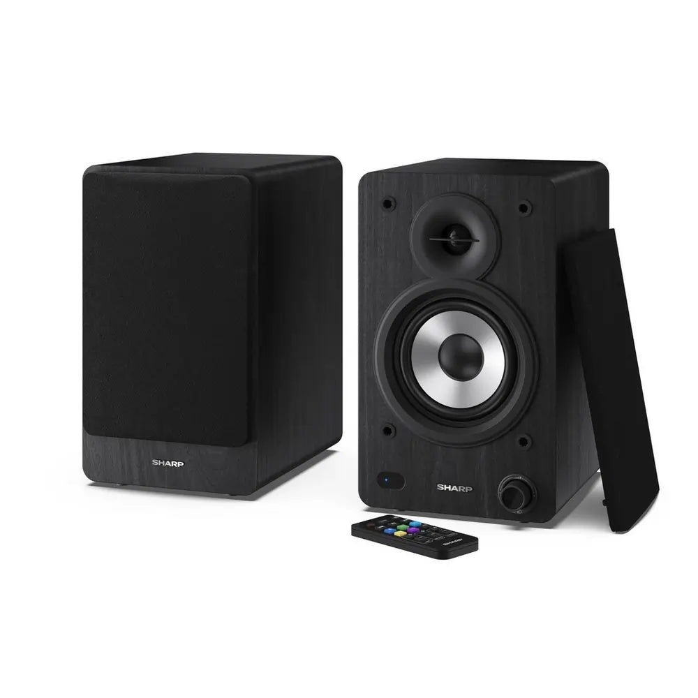 Sharp RP-TT100/CPSS30 Bluetooth Automatic Hi-Fi Turntable With A Pair of Bookshelf Speakers, Black