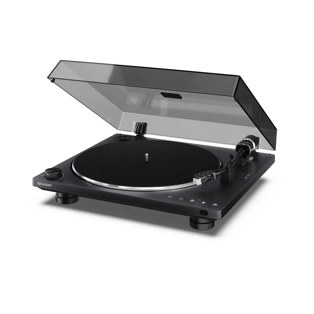 Sharp RP-TT100/CPSS30 Bluetooth Automatic Hi-Fi Turntable With A Pair of Bookshelf Speakers, Black
