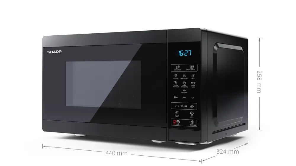 Sharp YCMS02UB 800W 20 Litre Microwave Oven, Black