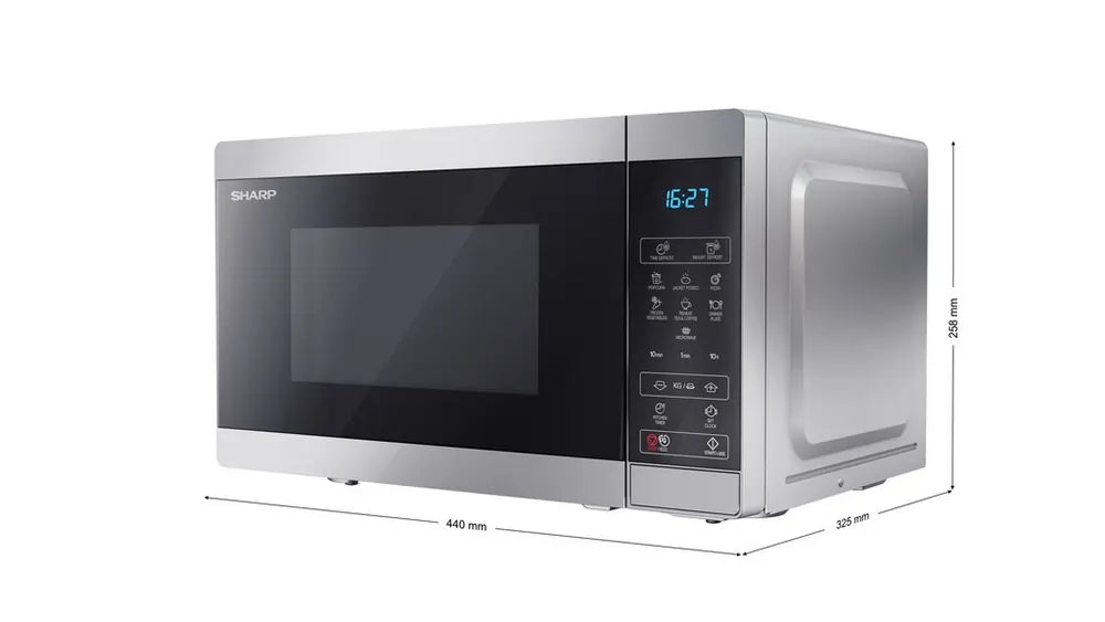 Sharp YCMS02US 800W 20 Litre Microwave Oven, Silver