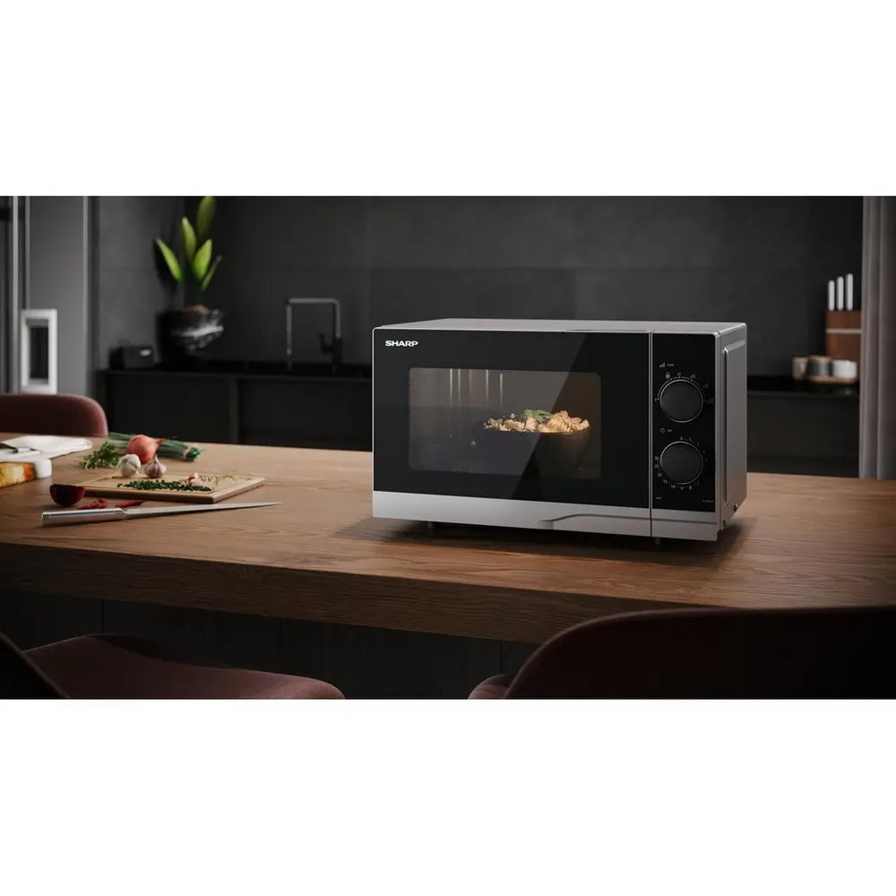 Sharp YCPS201AUS 700W 20 Litre Microwave Oven, Silver