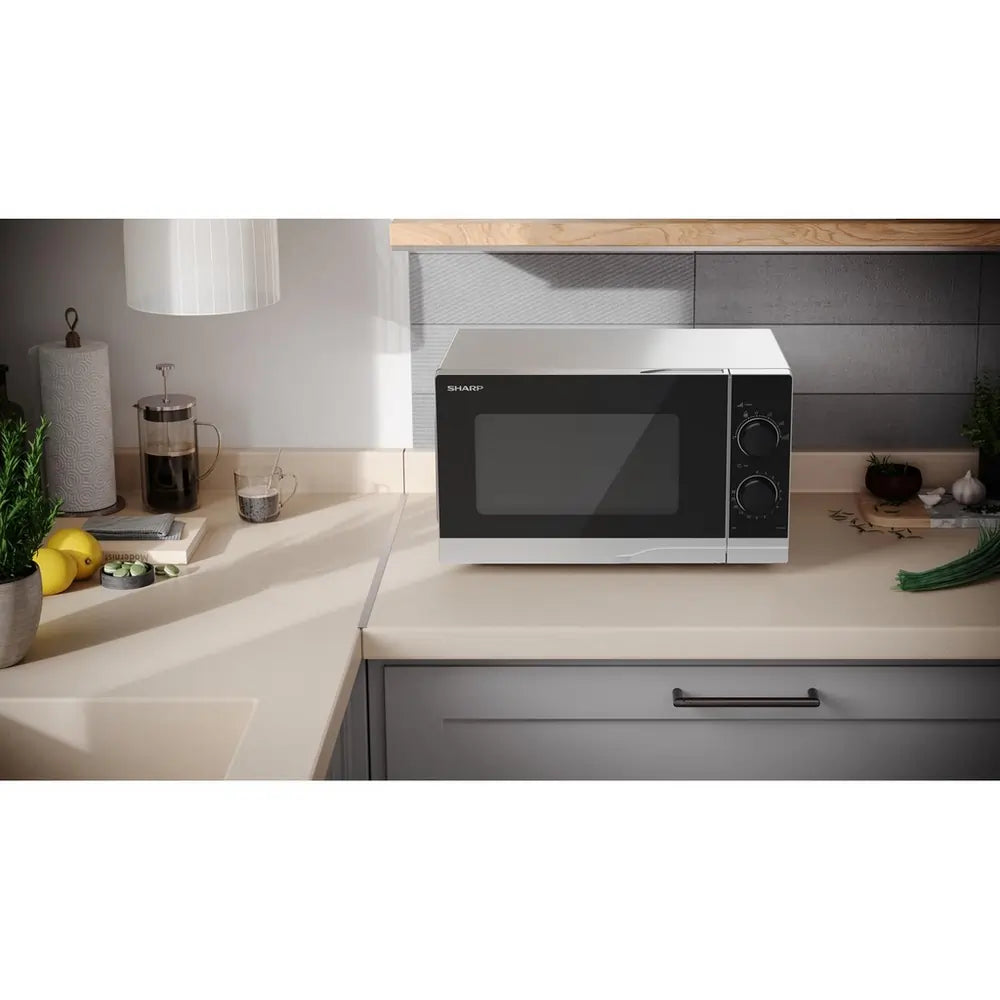 Sharp YCPS201AUS 700W 20 Litre Microwave Oven, Silver