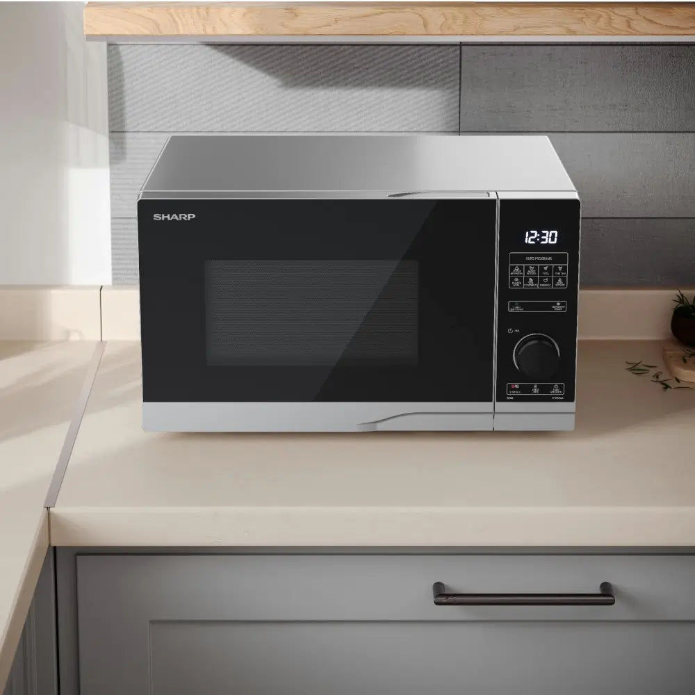 Sharp YCPS254AUS 900W 25 Litre Microwave Oven, Silver