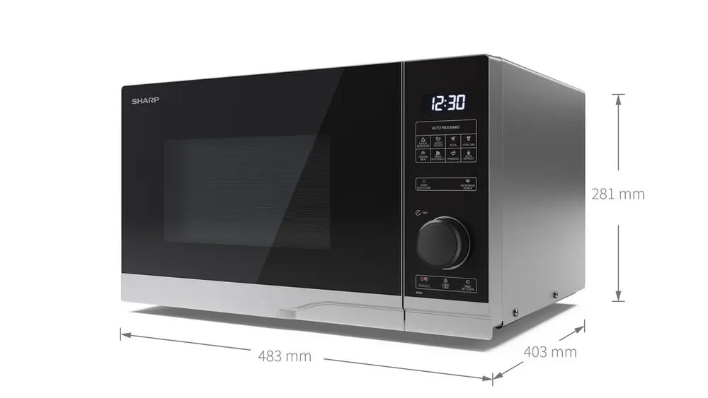 Sharp YCPS254AUS 900W 25 Litre Microwave Oven, Silver