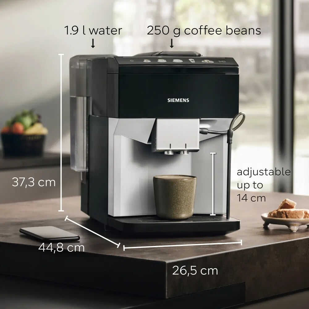 Siemens TP515GB1 Bean to cup coffee machine, Black/Silver