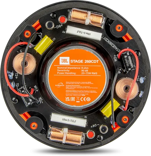 JBL Stage 260CDT 6.5 Inch Stereo In-Ceiling Speaker (Single) | Atlantic Electrics