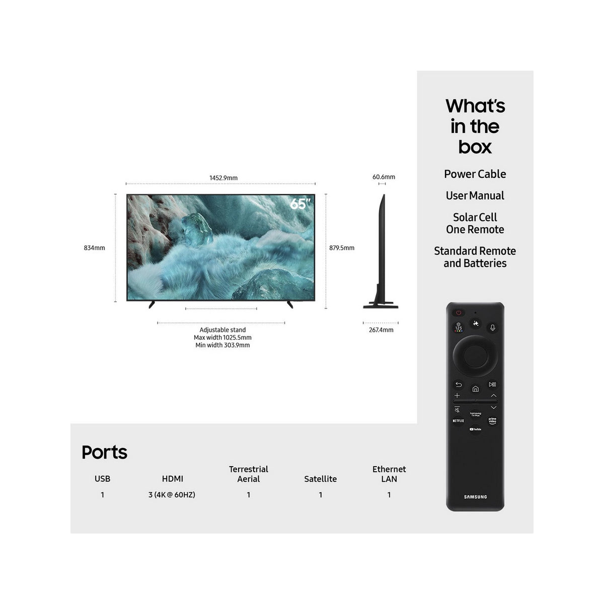 Samsung QE65Q7F2AUXXU 65" 4K QLED AI Smart TV - Black