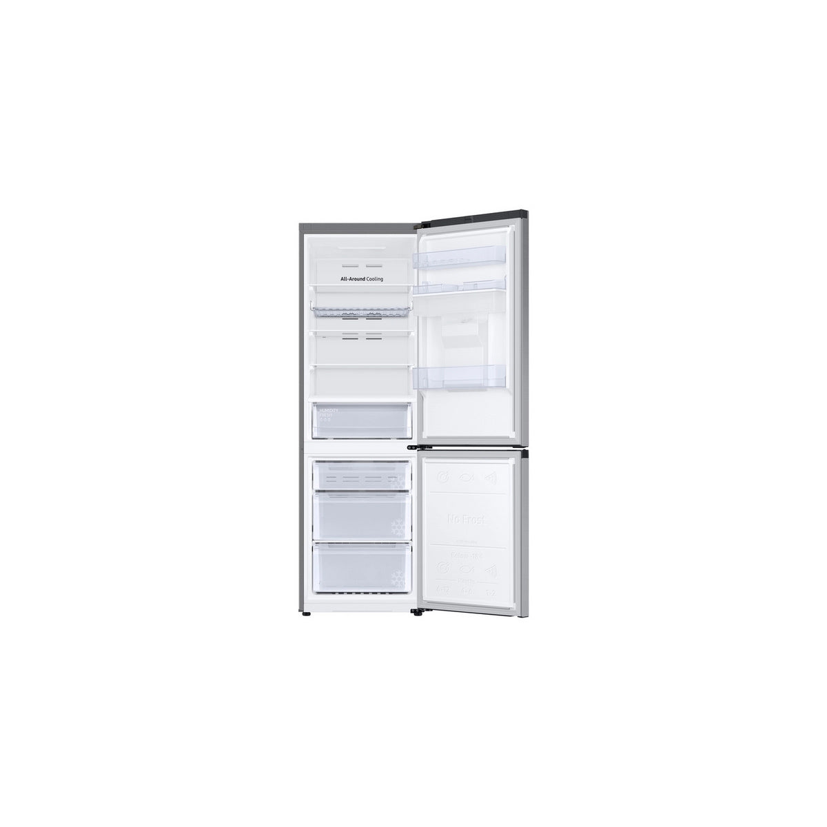 Samsung RB34C632ESA/EU 65/35 Split Freestanding Fridge Freezer, Water Dispenser, 59.5cm Wide - Silver