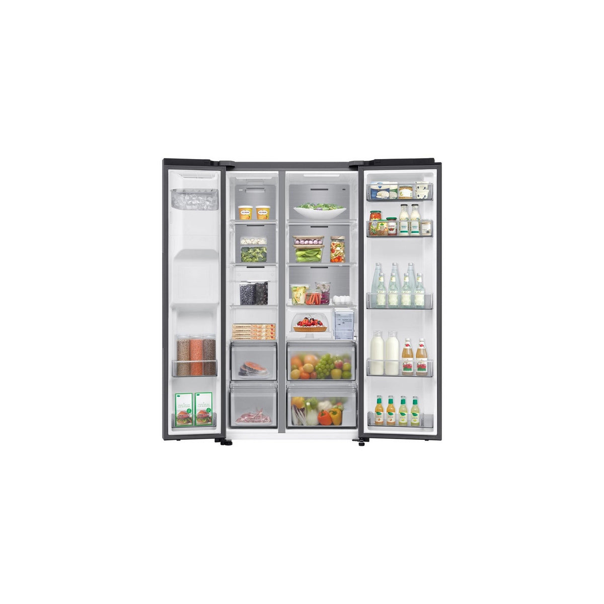Samsung RS70F65KETEU 60/40 Freestanding American Fridge Freezer, 640 Litre, 91.2cm Wide - Silver