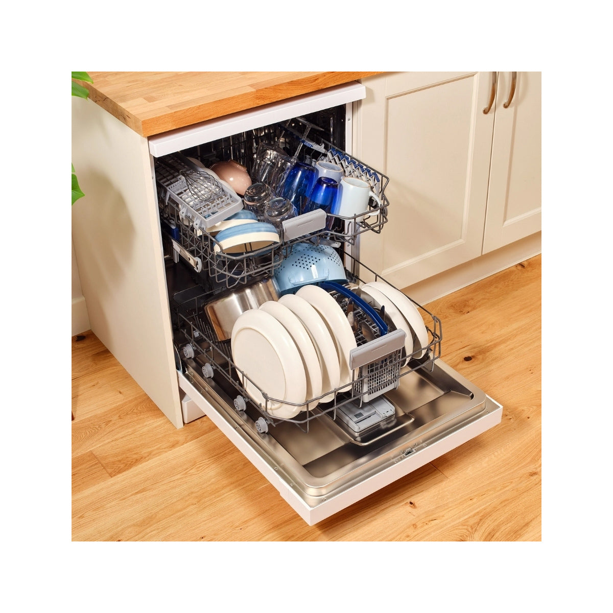 Sensis DWF0214FSDWA Freestanding Dishwasher, 14 Place Settings, 59.8cm Wide - White