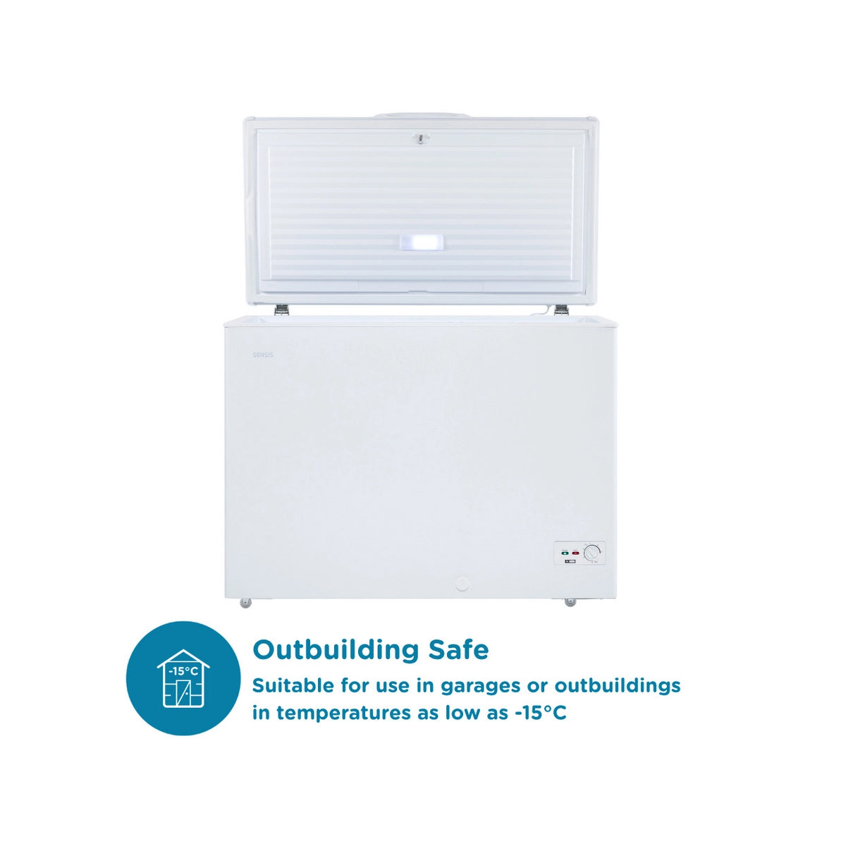 Sensis RFCHT01F300EW 300 Litre Freestanding Chest Freezer, 111cm Wide - White