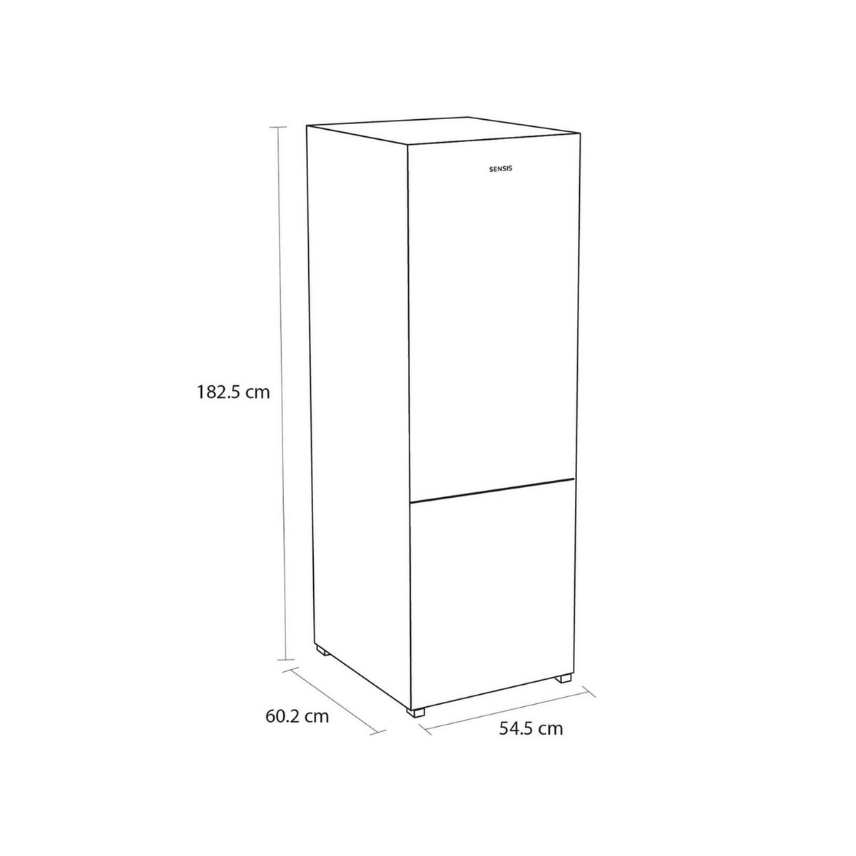 Sensis RFCMF0154EW 60/40 Freestanding Total NoFrost Fridge Freezer, 280 Litre, 54.5cm Wide - White