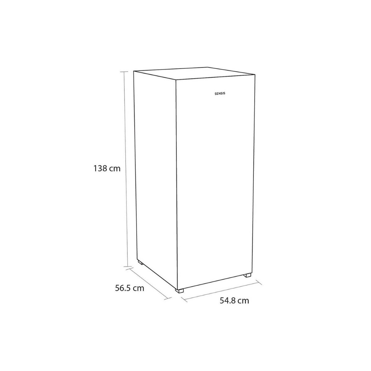 Sensis RFTLF01Z54EW Freestanding Low Frost Tall Freezer, 163 Litre, 54.8cm Wide - White
